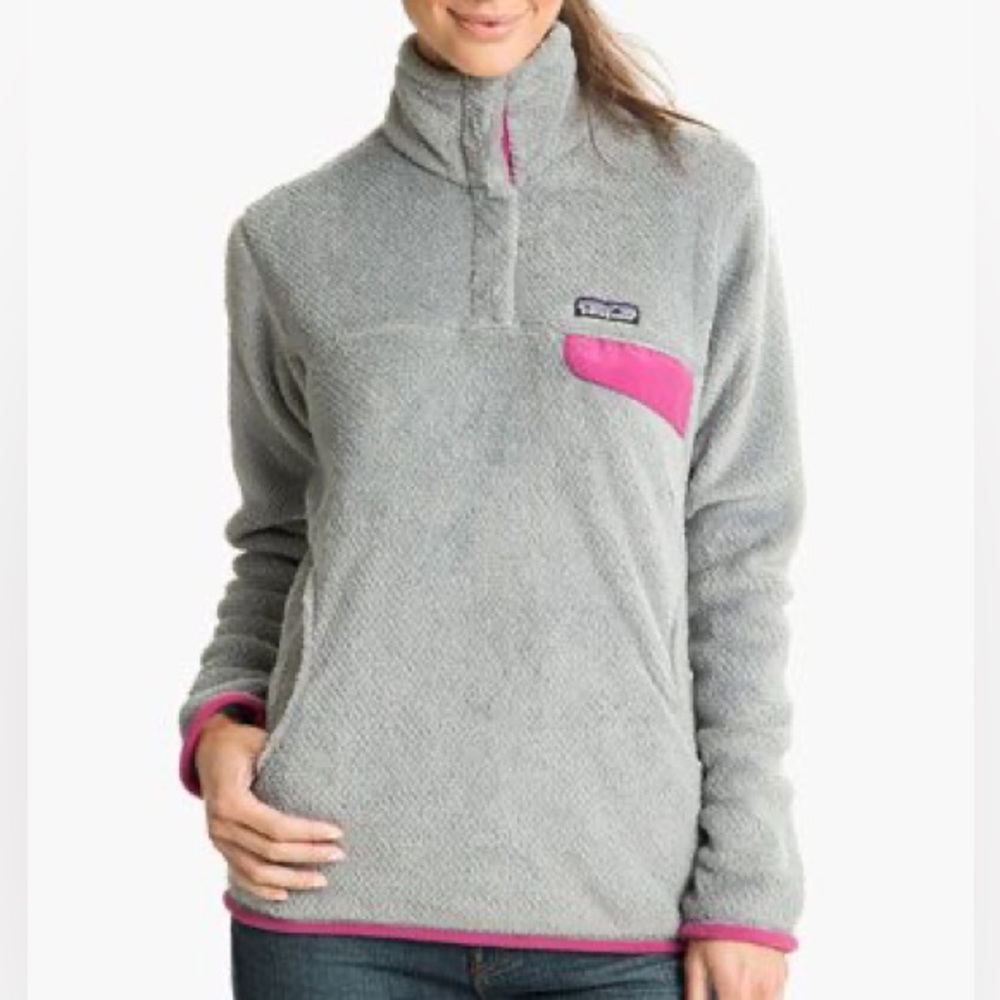 Patagonia Re Tool Grey Fleece Snap-T Pullover